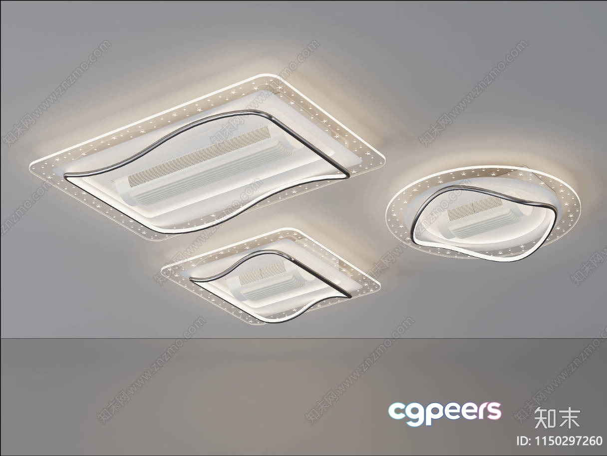 A Modern Ceiling Light Fixture 3D Model - 10874 - VRAY Render A Modern Ceiling Light Fixture 3D Model - 10874 - VRAY Render