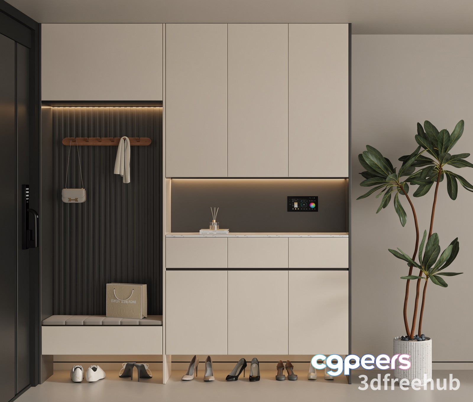 Modern Entryway Design 3D Model - 20141 - VRAY Render
