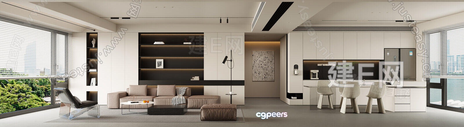 Modern Living Room 3D Model - 15052 - CORONA Render