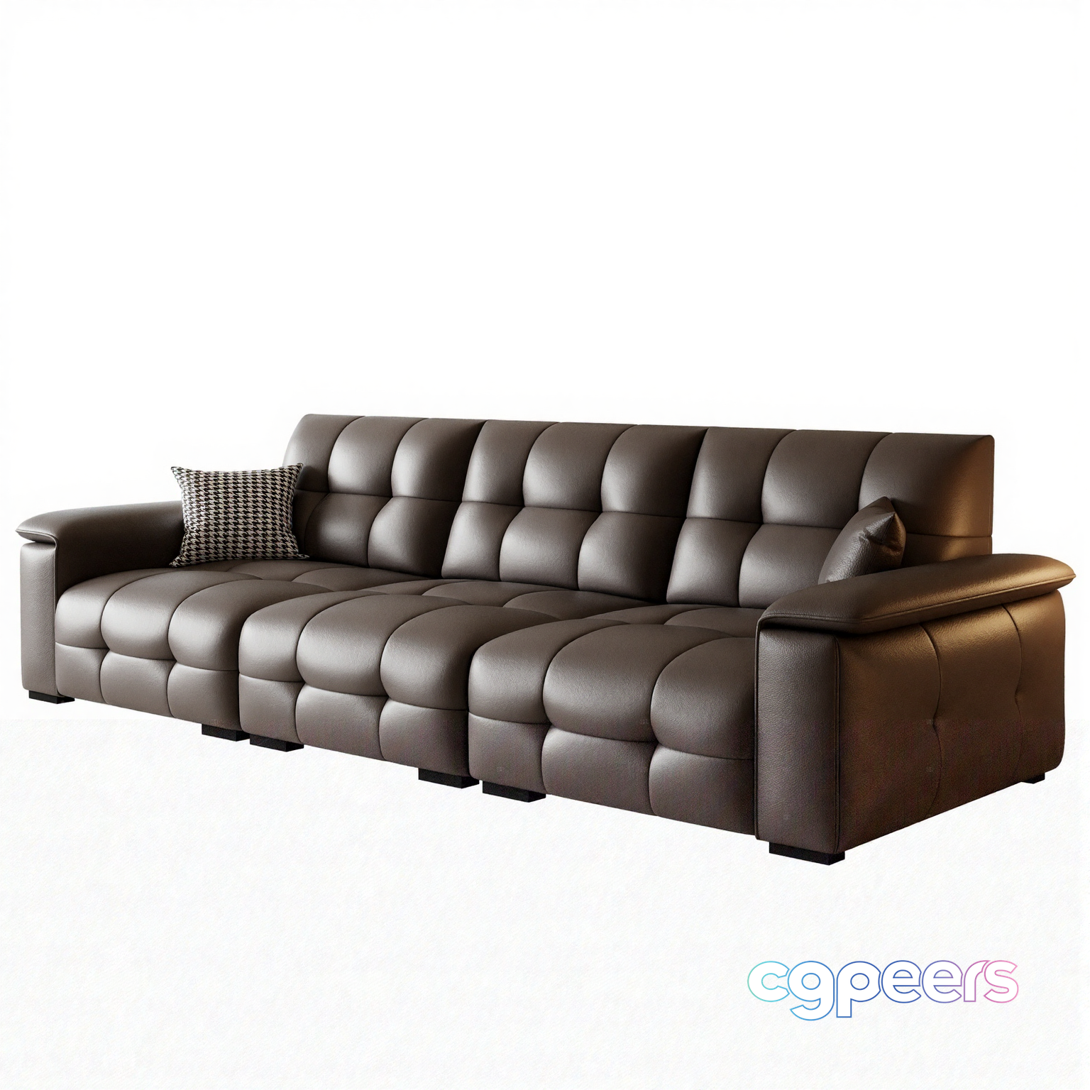 Modern Brown Leather Sofa 3D Model - 21692 - VRAY Render Modern Brown Leather Sofa 3D Model - 21692 - VRAY Render