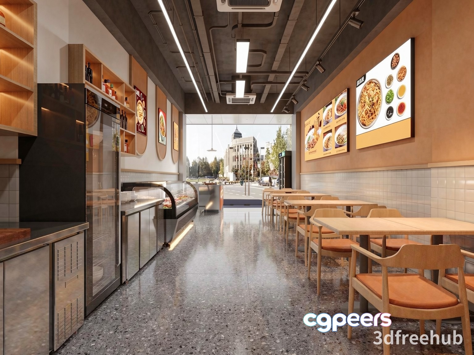 Modern Restaurant Interior 3D Model - 23253 - VRAY Render Modern Restaurant Interior 3D Model - 23253 - VRAY Render