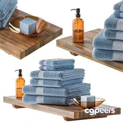 Wooden Bathroom Shelves 3D Model - 9304 - CORONA Render