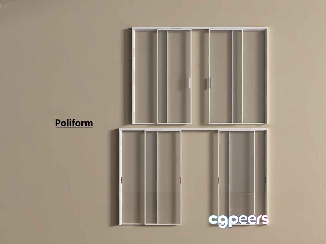 White Poliform Shelves 3D Model - 14646 - VRAY Render
