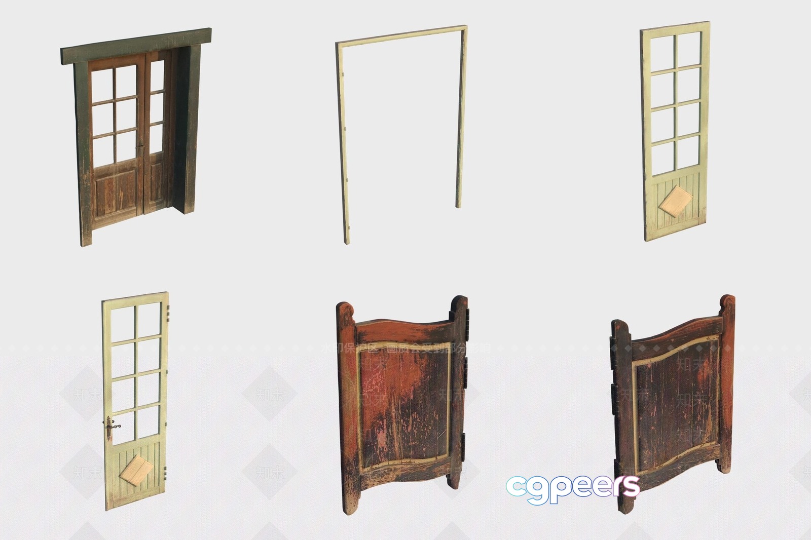 A Collection Of Wooden Doors And Frames 3D Model - 20124 - VRAY Render A Collection Of Wooden Doors And Frames 3D Model - 20124 - VRAY Render