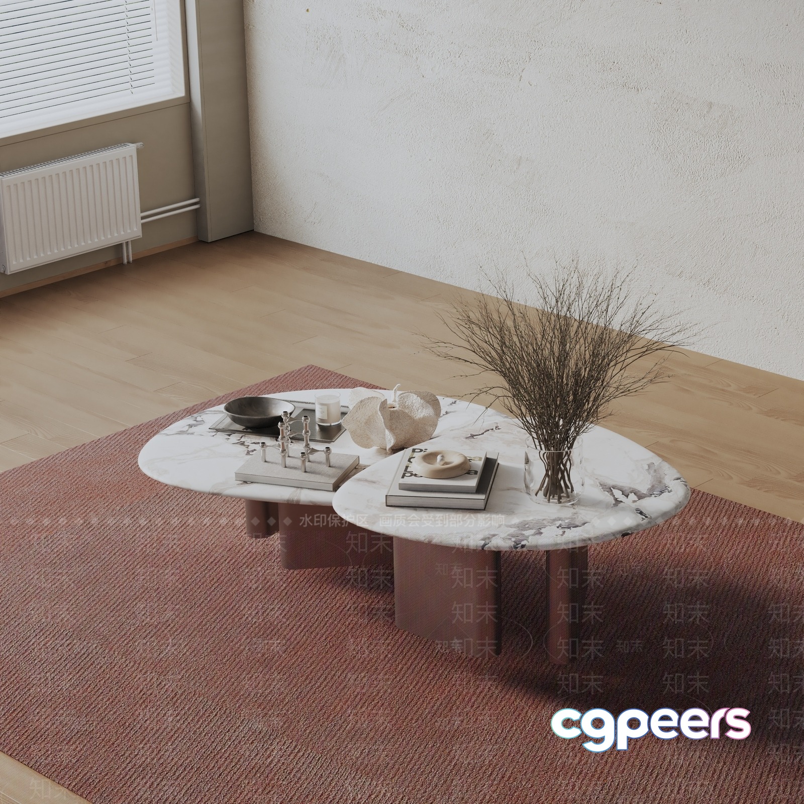 Cozy Living Room 3D Model - 591 - VRAY Render
