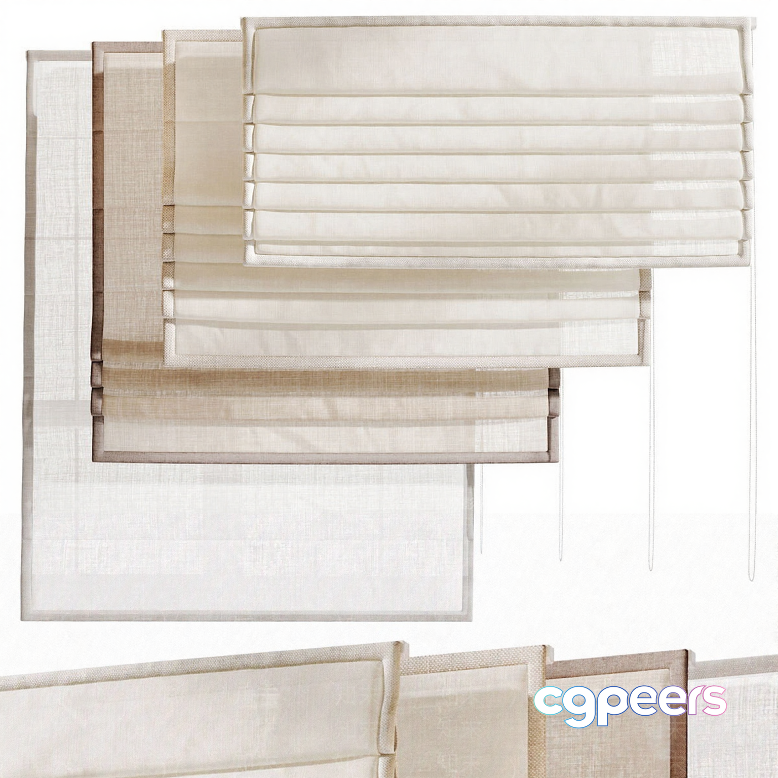 A White Window Blind 3D Model - 6549 - VRAY Render