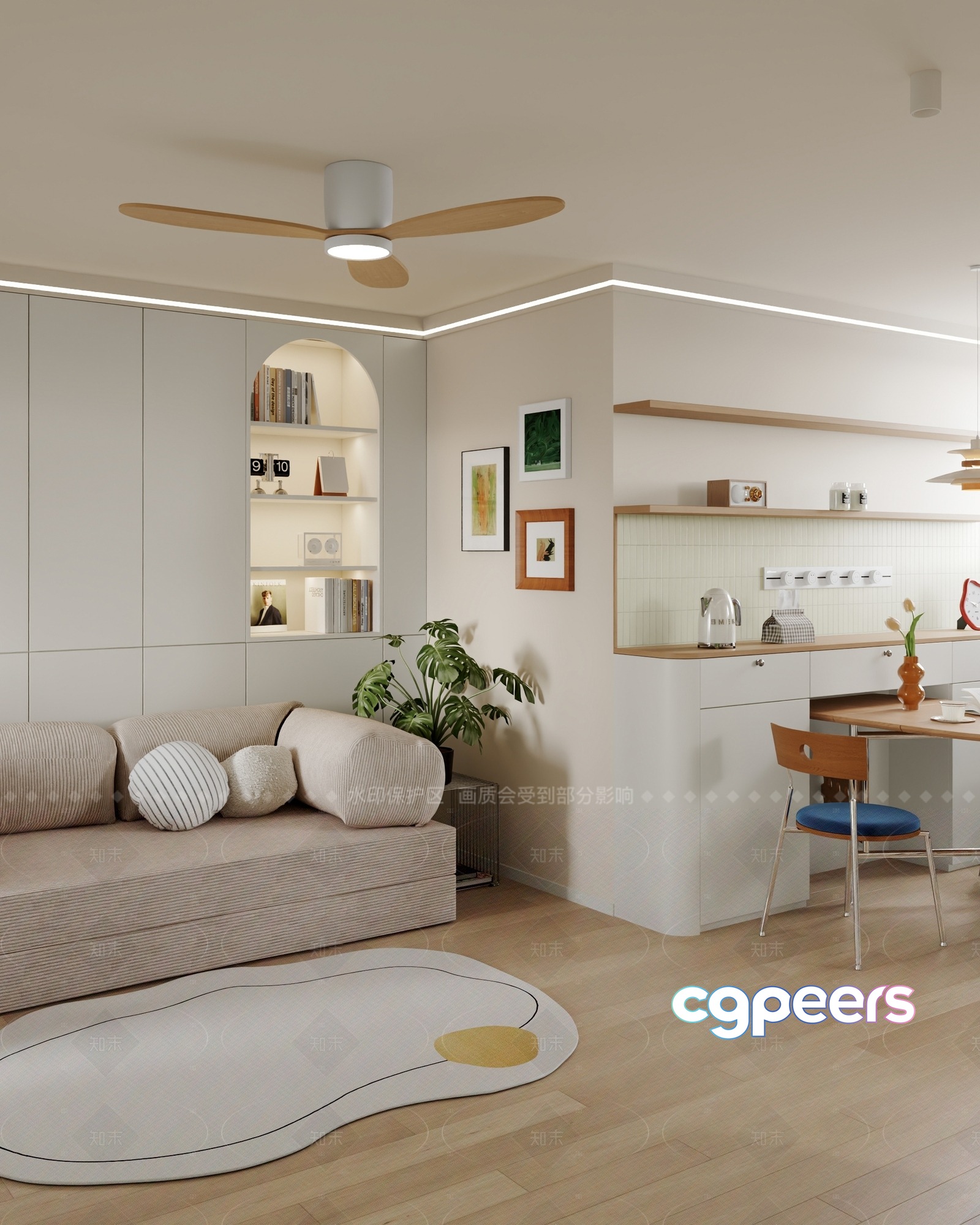 Modern Living Room 3D Model - 2003 - VRAY Render
