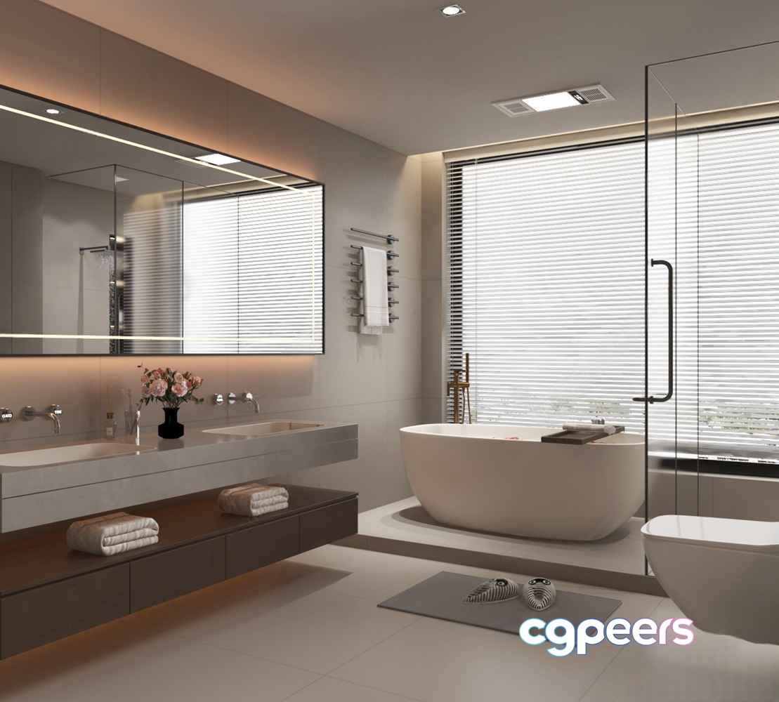 Modern Bathroom Design 3D Model - 10396 - VRAY Render