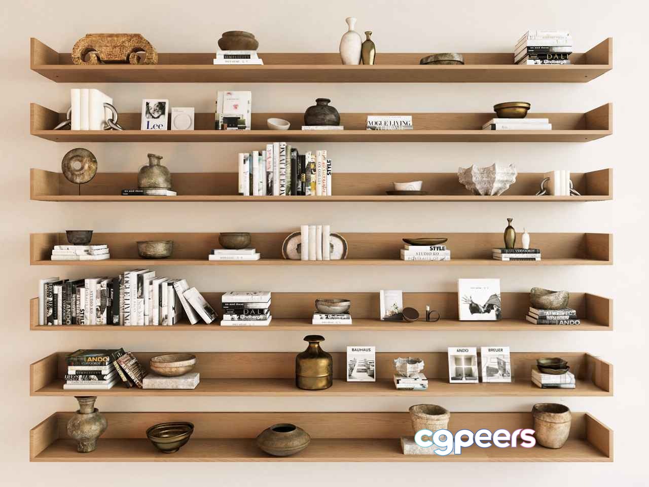 Modern Floating Shelves 3D Model - 15700 - VRAY Render