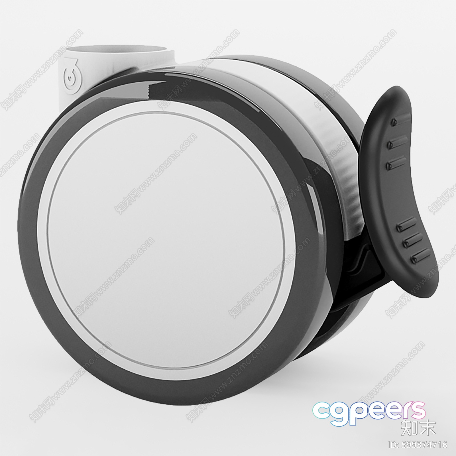 A Wall-Mounted Circular Device With A Black And White Design 3D Model - 2445 - VRAY Render