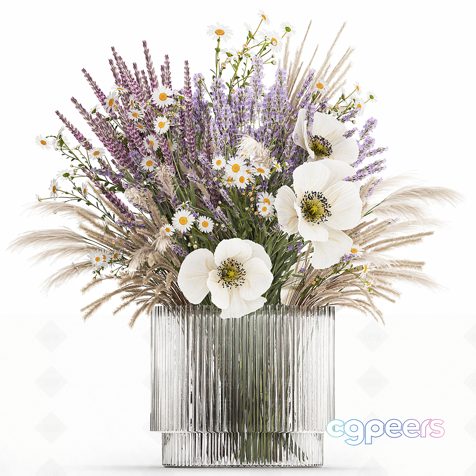 A Bouquet Of Flowers In A Vase 3D Model - 16031 - VRAY Render