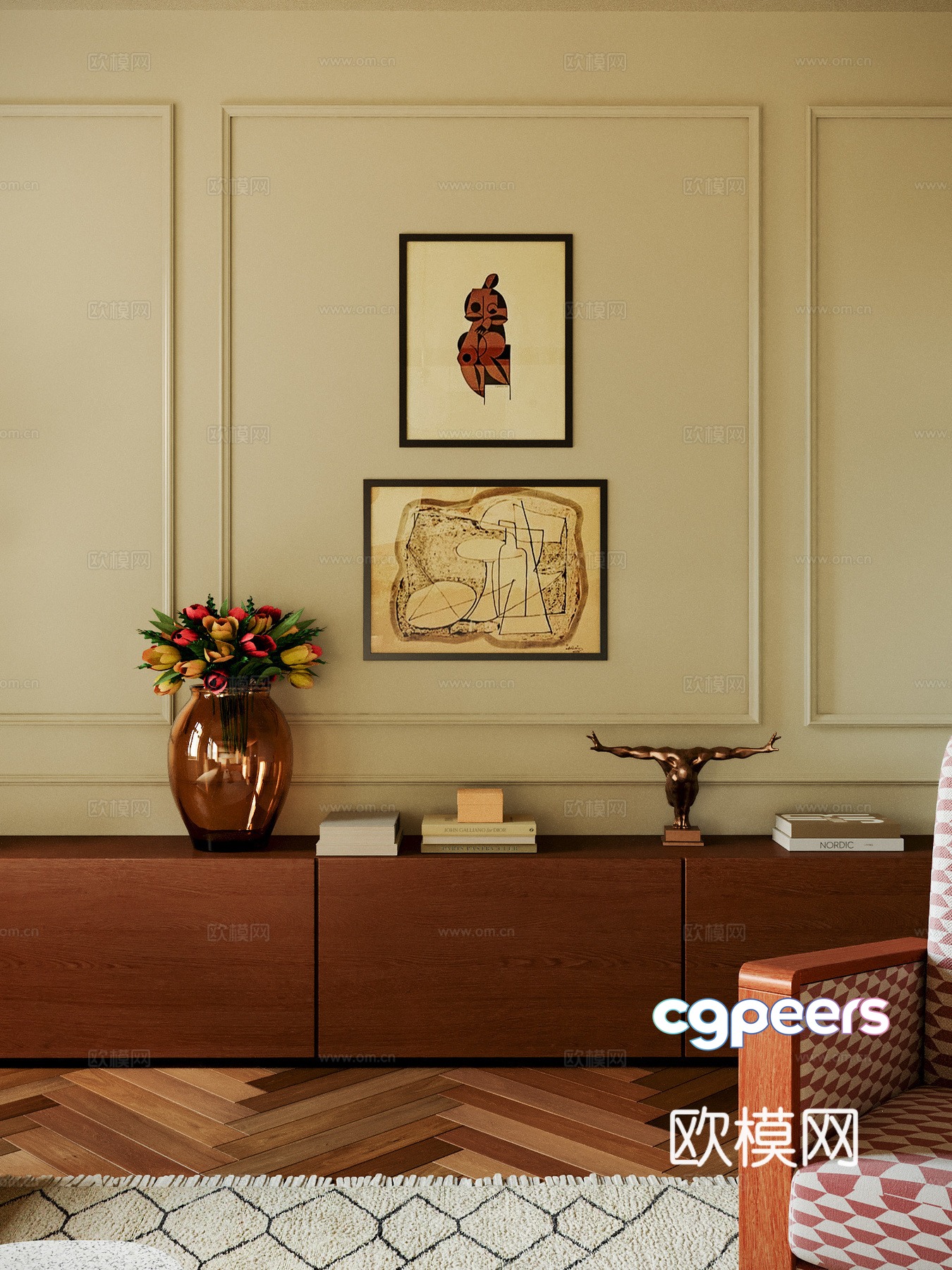 Modern Living Room 3D Model - 9298 - CORONA Render