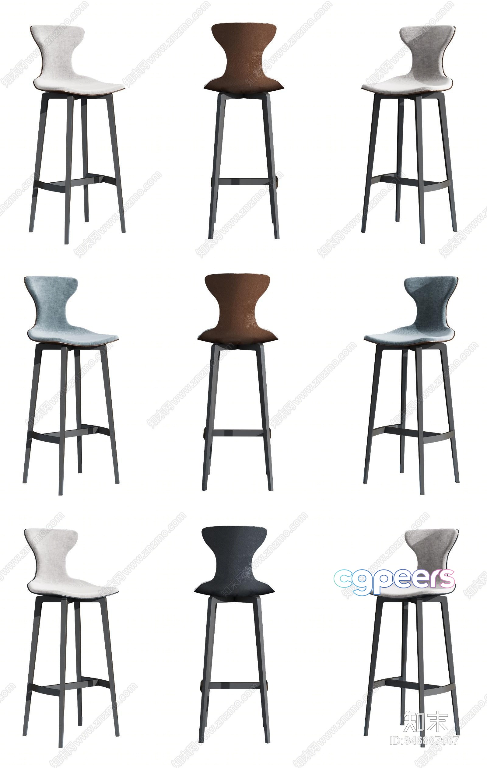 Modern Bar Stools 3D Model - 16106 - VRAY Render