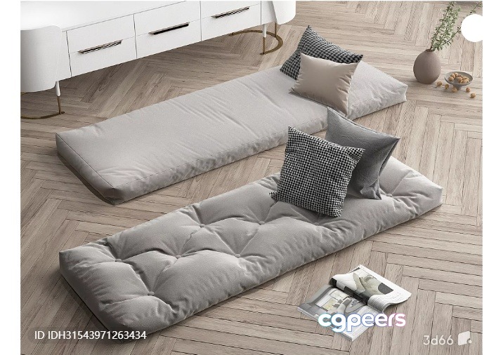 Cozy Futon Room 3D Model - 3094 - VRAY Render