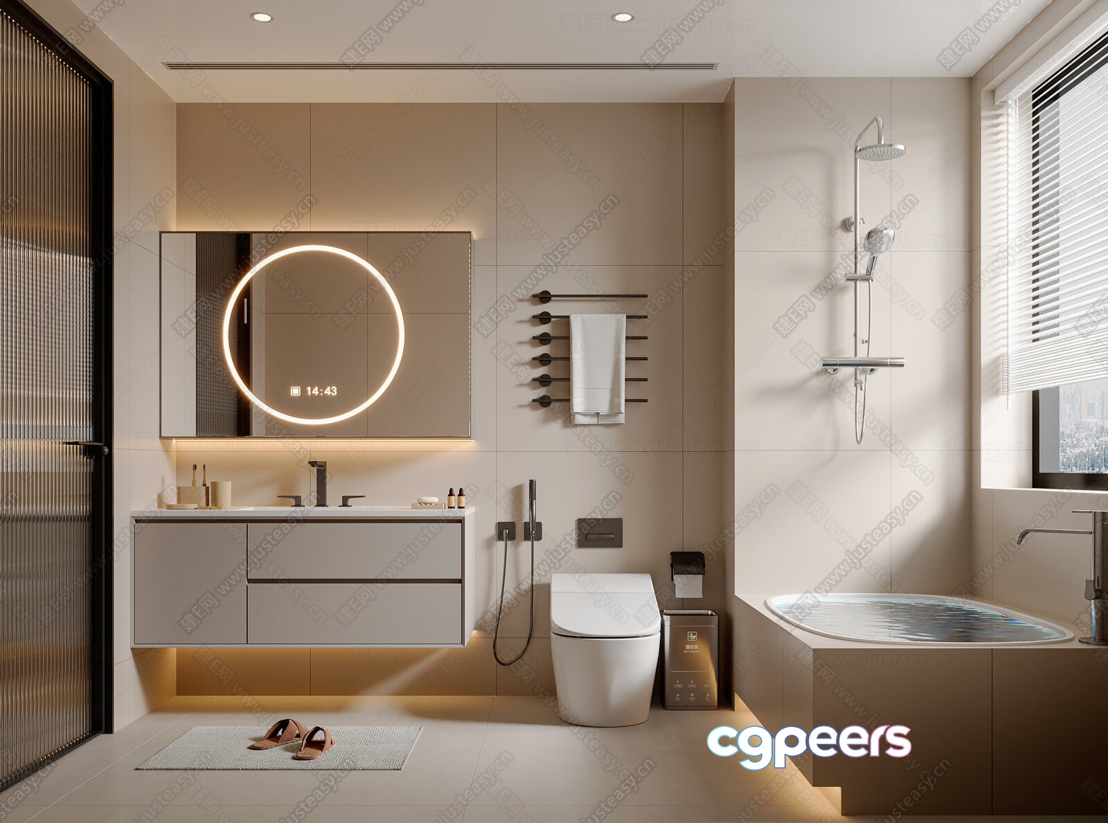 Modern Bathroom 3D Model - 19513 - VRAY Render Modern Bathroom 3D Model - 19513 - VRAY Render