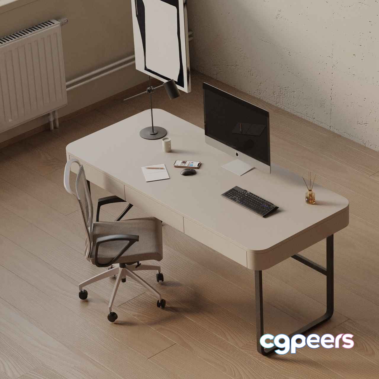 A Modern Office Desk 3D Model - 17912 - VRAY Render A Modern Office Desk 3D Model - 17912 - VRAY Render