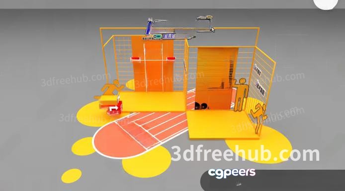 A 3D Model Of A Sports Court Likely Used For Training Or 3D Model - 19640 - VRAY Render A 3D Model Of A Sports Court Likely Used For Training Or 3D Model - 19640 - VRAY Render