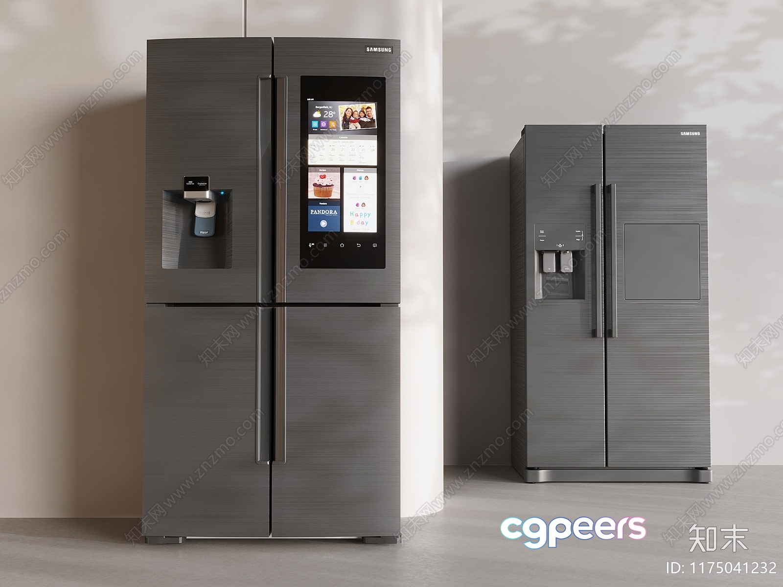 Modern Stainless Steel Refrigerator 3D Model - 5071 - VRAY Render