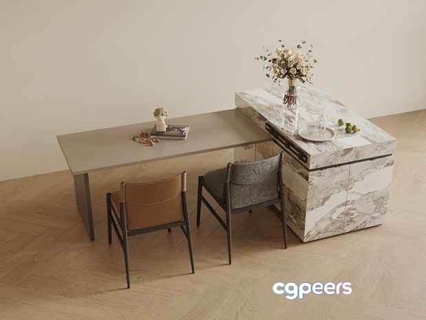 Modern Office Desk 3D Model - 6247 - CORONA Render