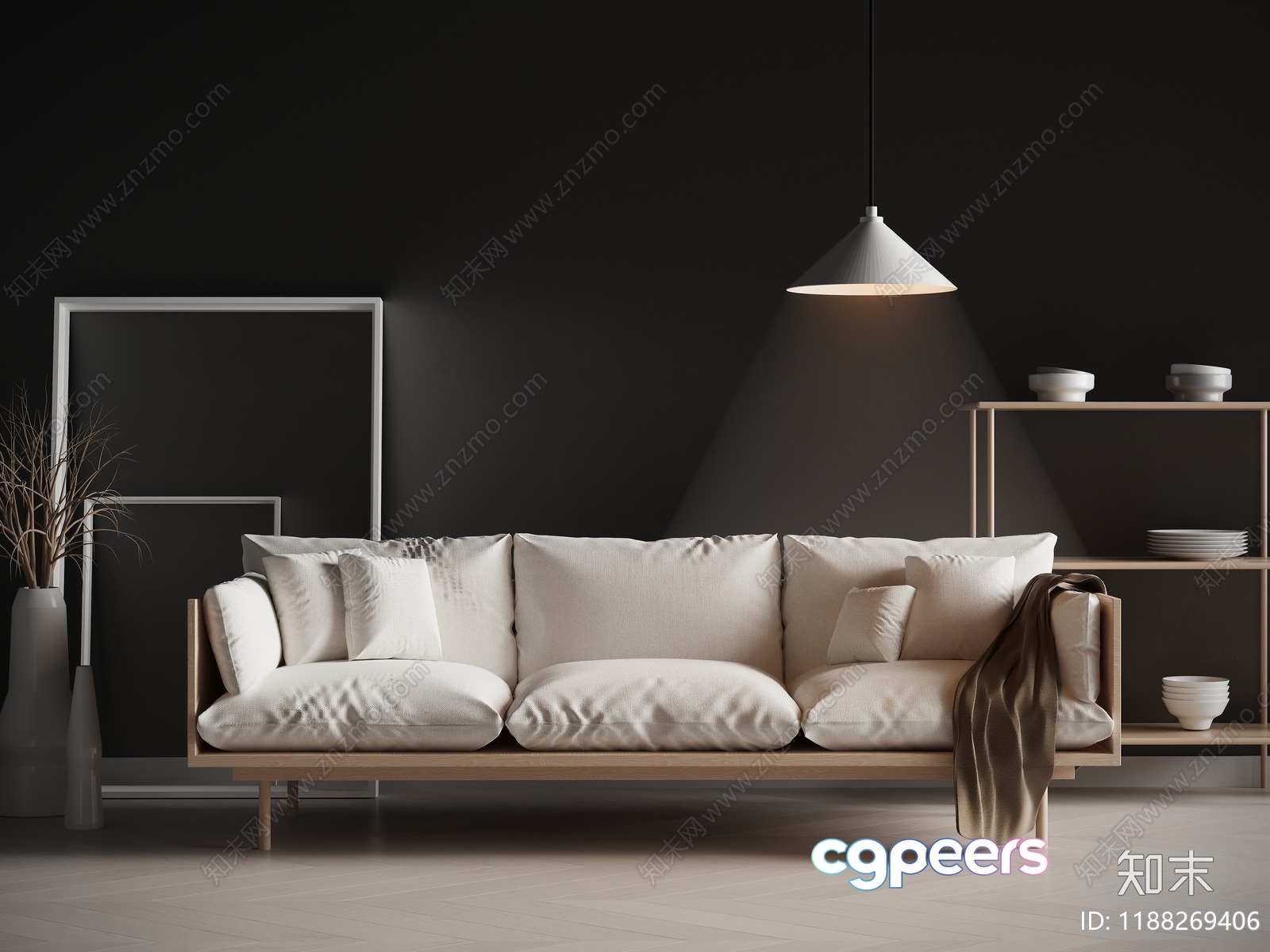 Modern Minimalist Living Room 3D Model - 633 - CORONA Render