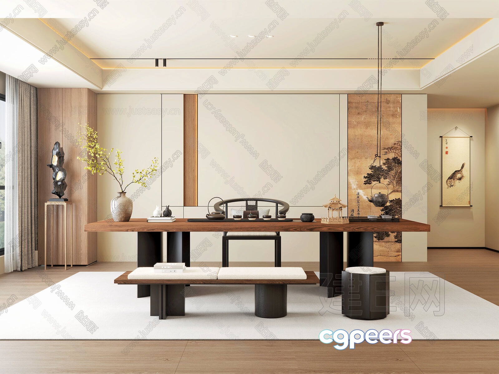 Modern Asian Dining Room 3D Model - 5737 - VRAY Render Modern Asian Dining Room 3D Model - 5737 - VRAY Render