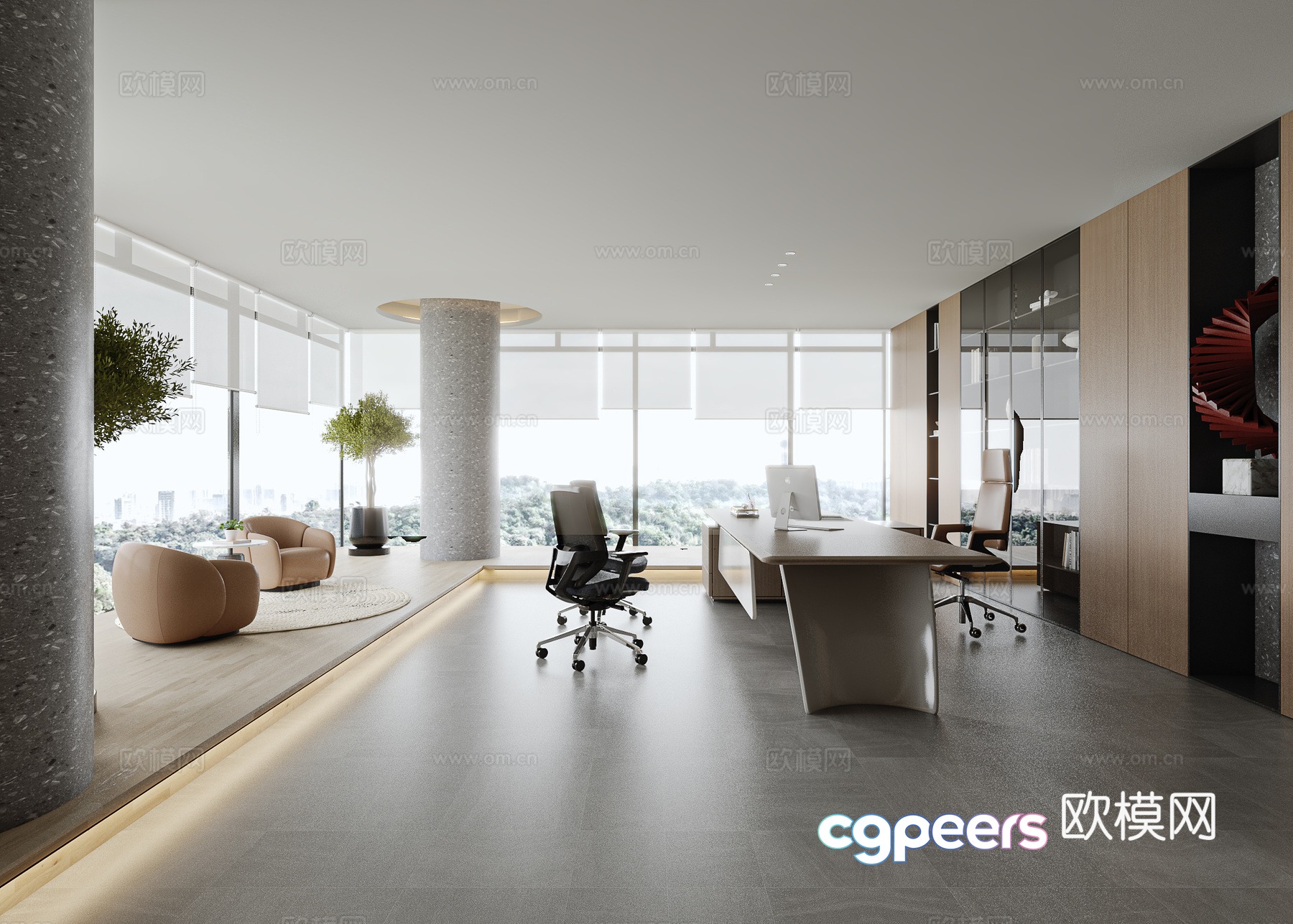 Modern Office Space 3D Model - 2153 - VRAY Render Modern Office Space 3D Model - 2153 - VRAY Render
