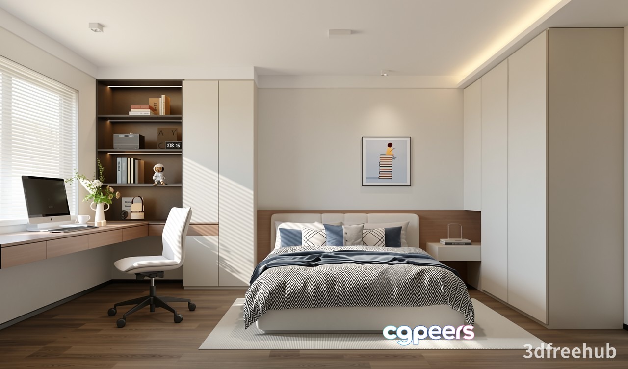 Cozy Bedroom 3D Model - 22959 - VRAY Render