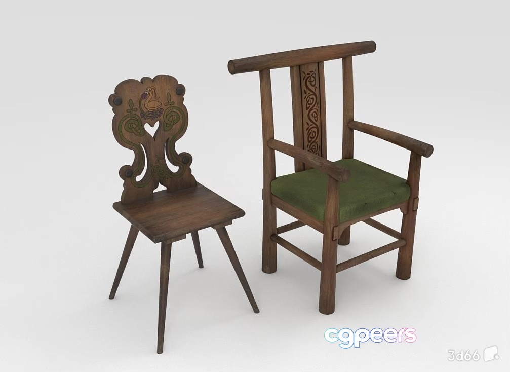 Wooden Chairs 3D Model - 23372 - VRAY Render