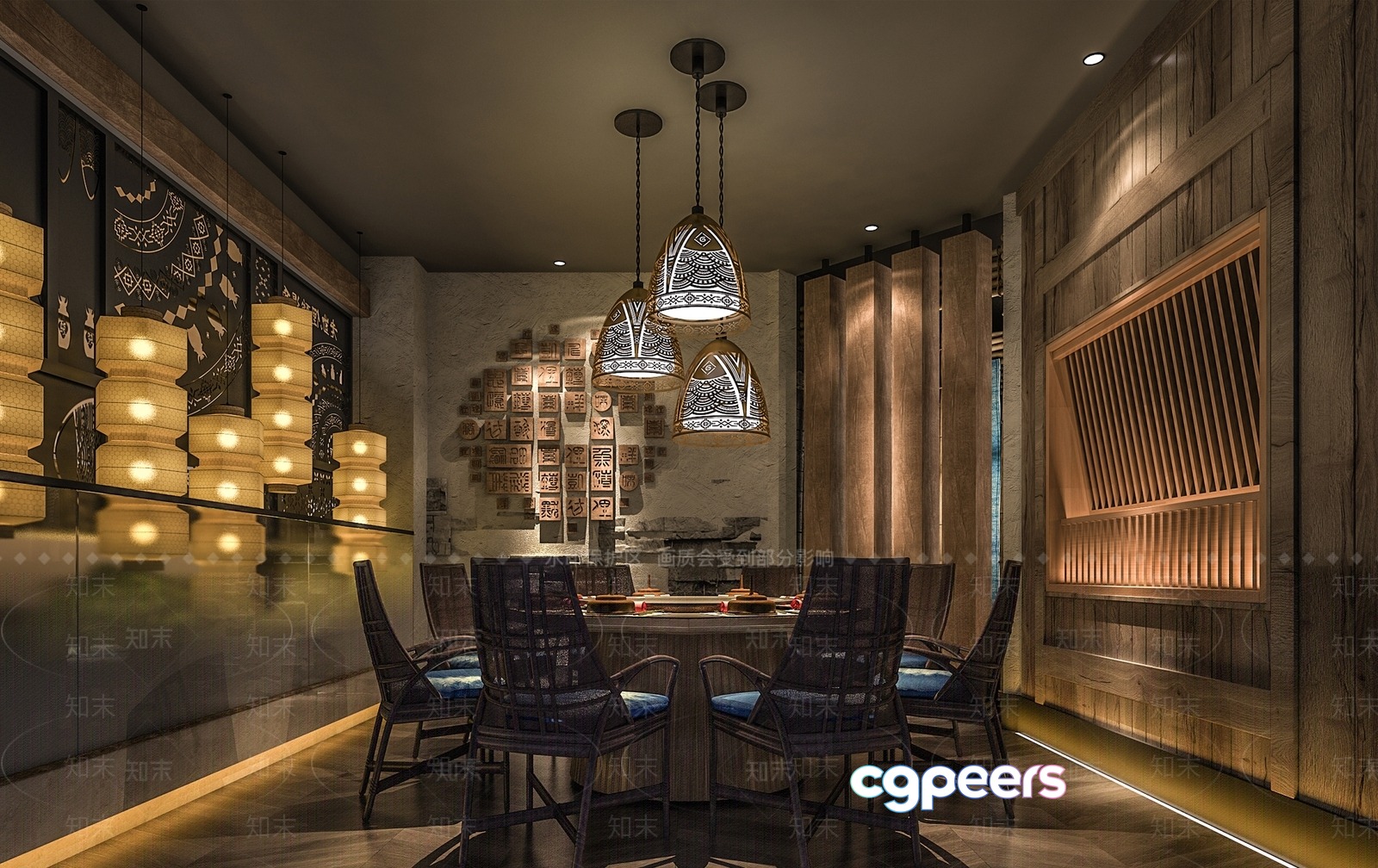 Modern Dining Room 3D Model - 2440 - VRAY Render Modern Dining Room 3D Model - 2440 - VRAY Render