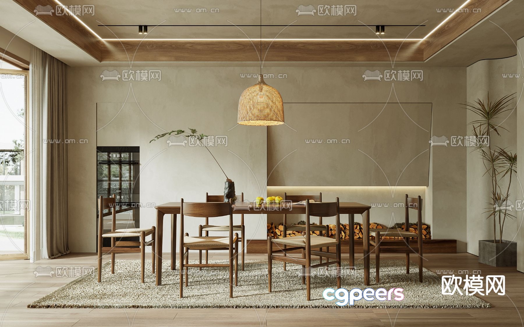 Modern Dining Room 3D Model - 9418 - VRAY Render Modern Dining Room 3D Model - 9418 - VRAY Render