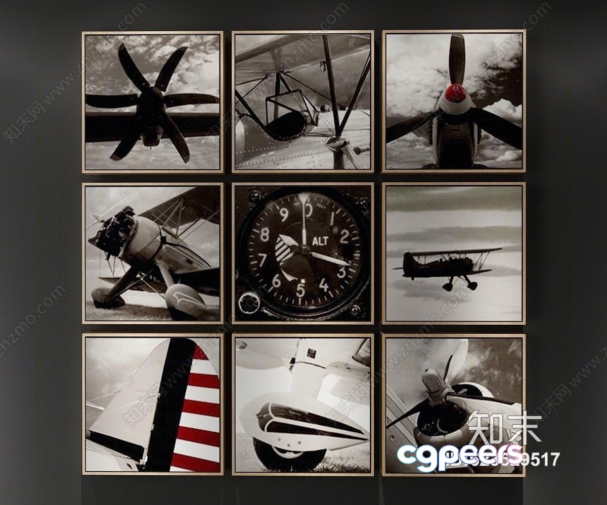 A Collection Of Vintage-Style Airplane Images 3D Model - 20549 - VRAY Render A Collection Of Vintage-Style Airplane Images 3D Model - 20549 - VRAY Render