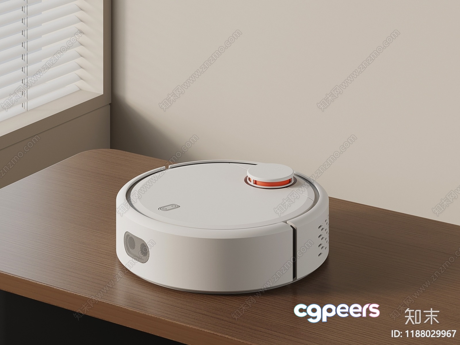 A White Robot Vacuum Cleaner 3D Model - 19080 - VRAY Render