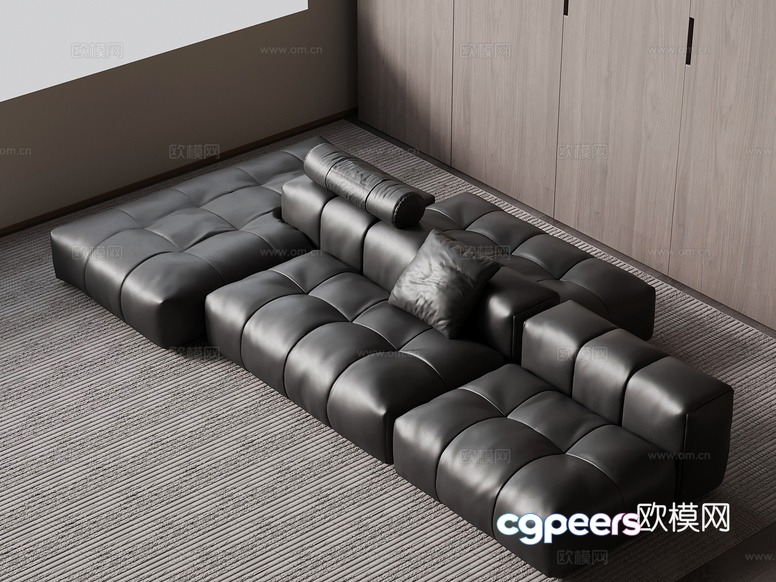 A Modern Leather Couch 3D Model - 17942 - VRAY Render A Modern Leather Couch 3D Model - 17942 - VRAY Render