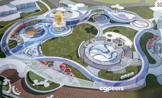 A Futuristic Theme Park 3D Model - 4193 - VRAY Render