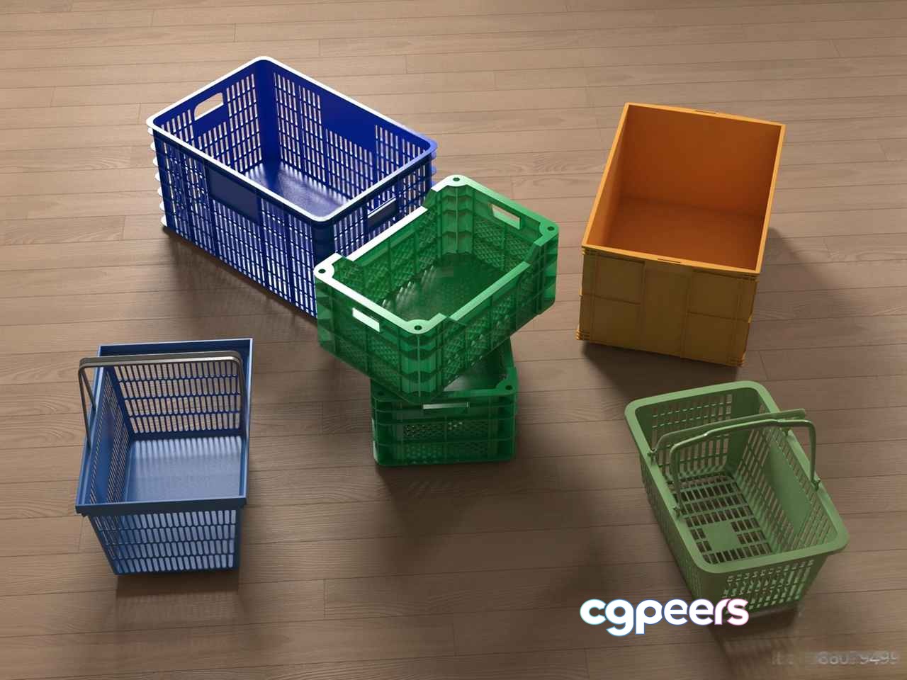 Shopping Baskets 3D Model - 9062 - VRAY Render