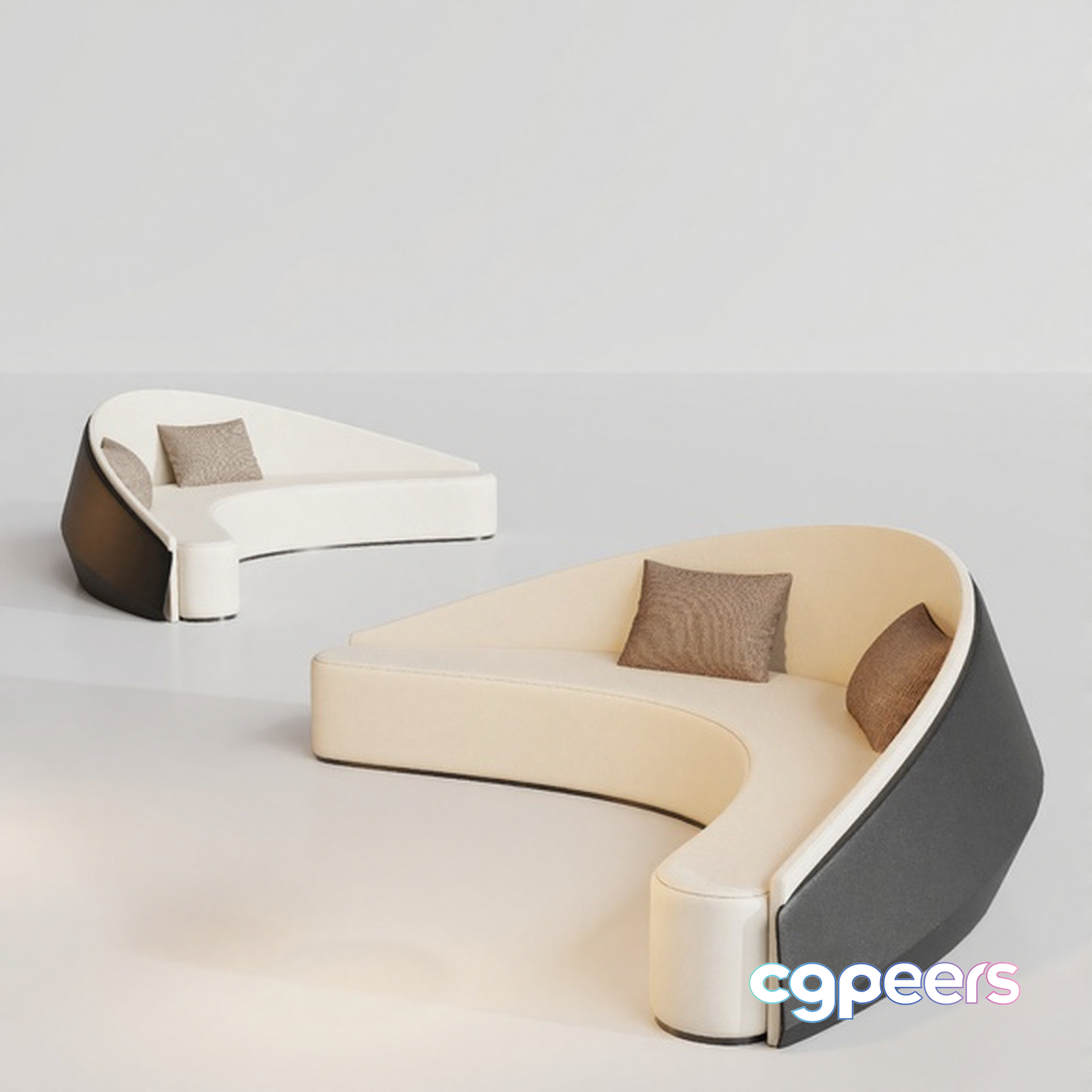 Modern Curved Sofa 3D Model - 1403 - CORONA Render