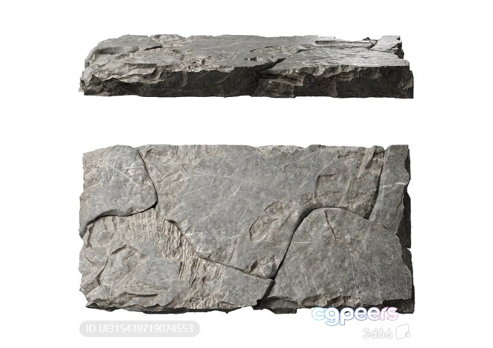 A Gray Stone 3D Model - 1587 - VRAY Render