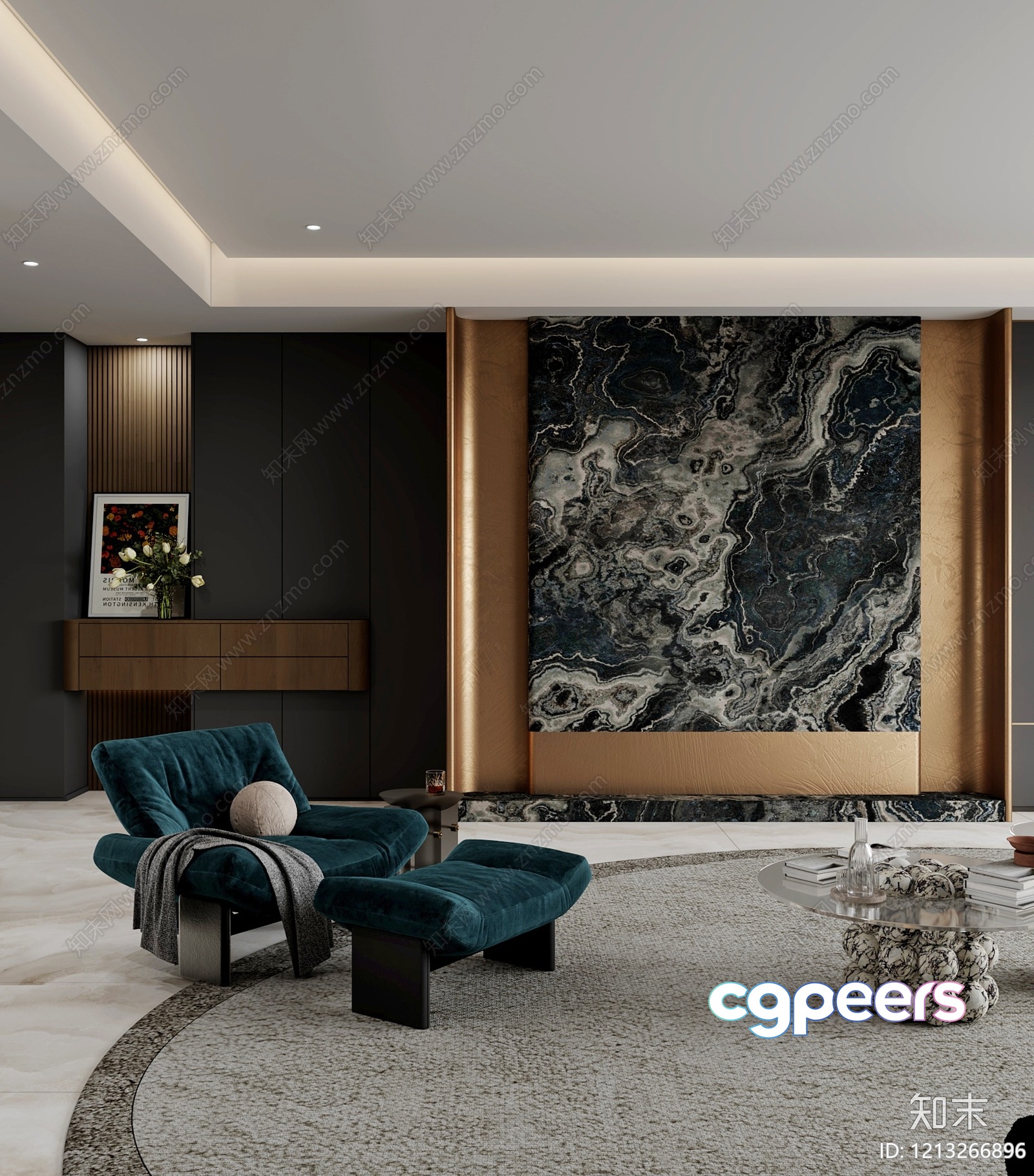 Modern Living Room 3D Model - 5061 - VRAY Render Modern Living Room 3D Model - 5061 - VRAY Render