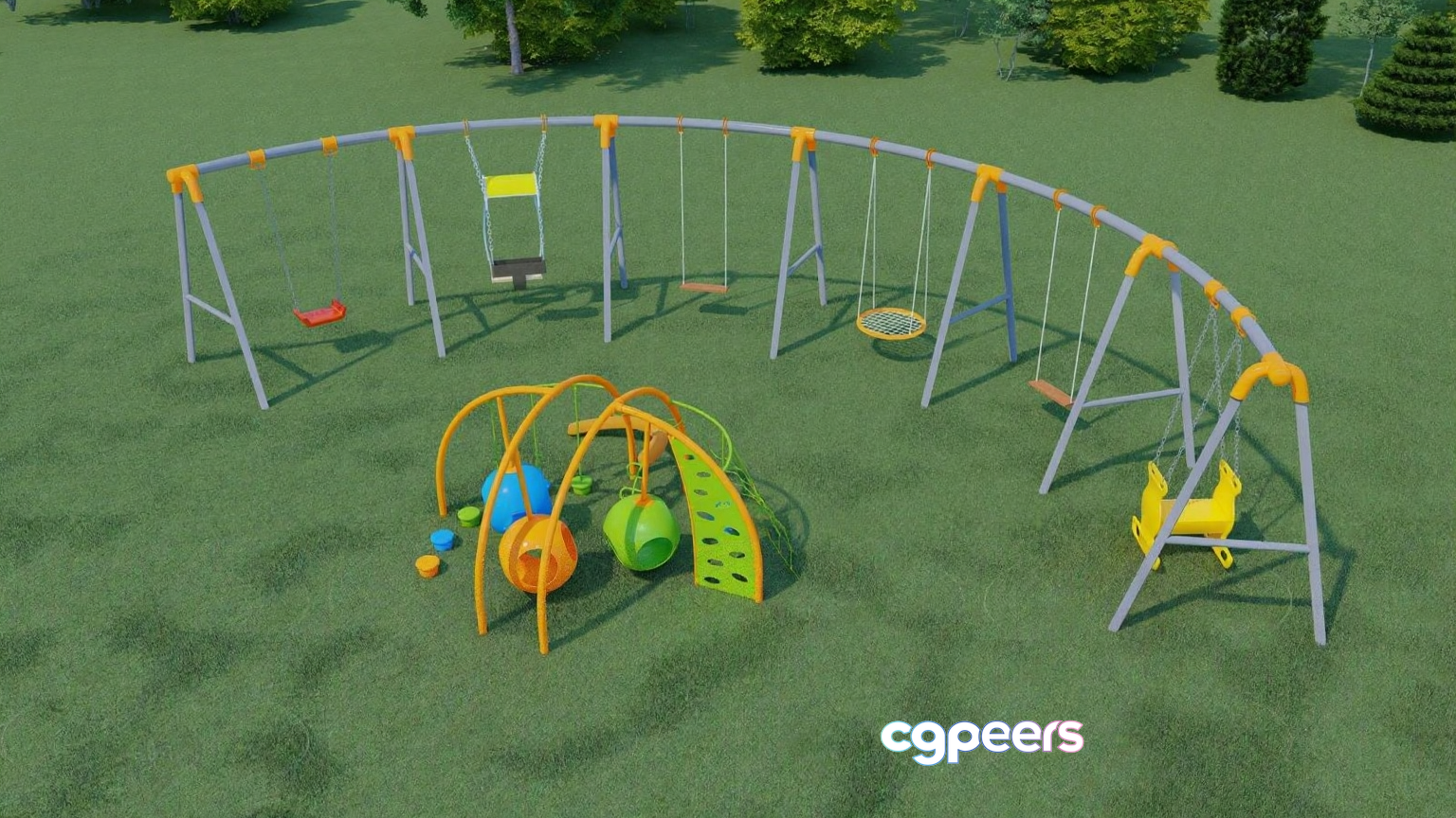 Two People Sitting On Swings 3D Model - 11361 - VRAY Render Two People Sitting On Swings 3D Model - 11361 - VRAY Render