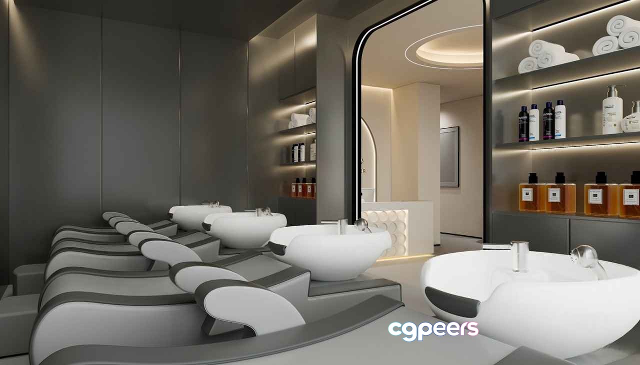 Modern Salon Chairs 3D Model - 772 - CORONA Render Modern Salon Chairs 3D Model - 772 - CORONA Render