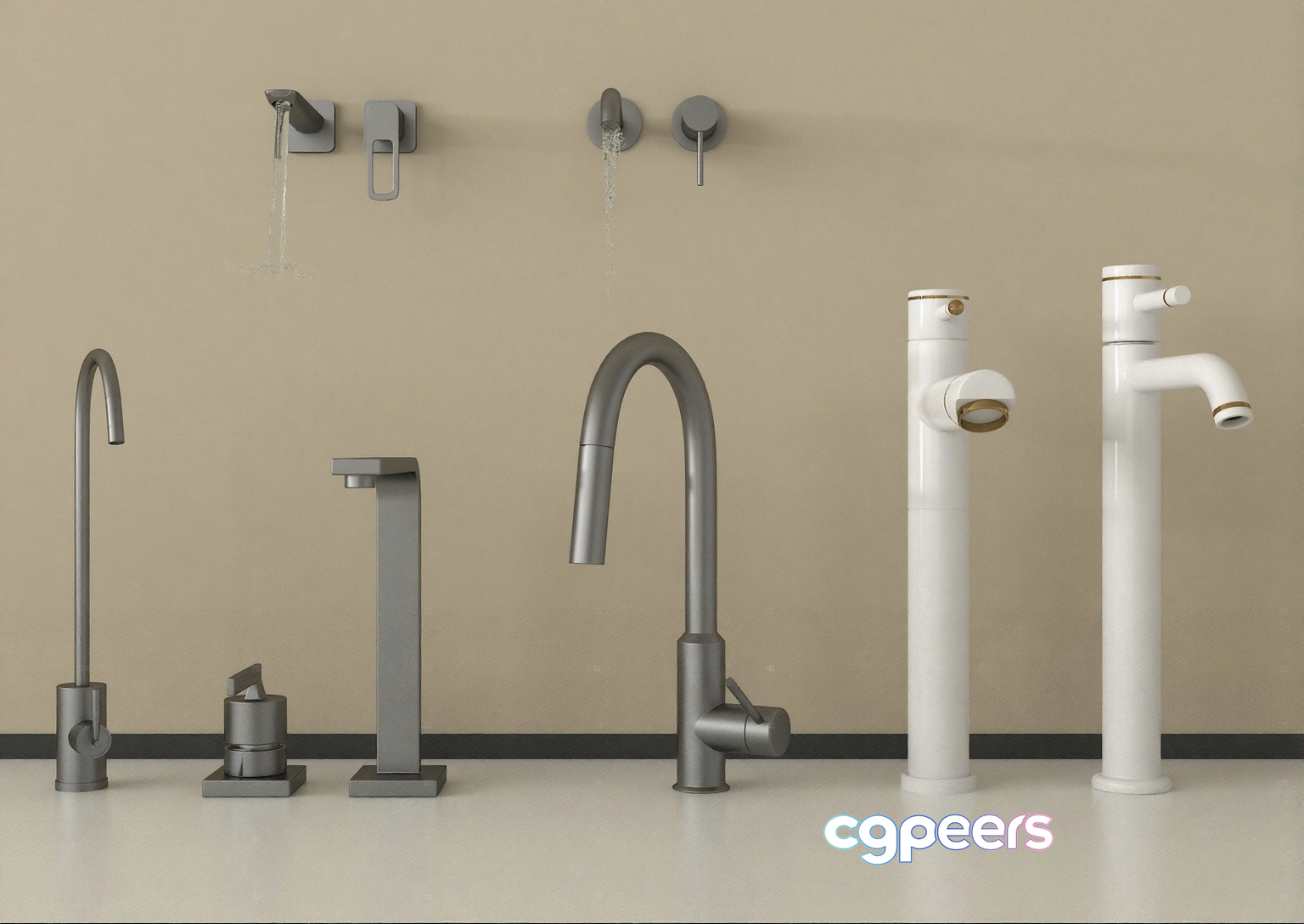 Modern Faucet Fixtures 3D Model - 3240 - VRAY Render Modern Faucet Fixtures 3D Model - 3240 - VRAY Render