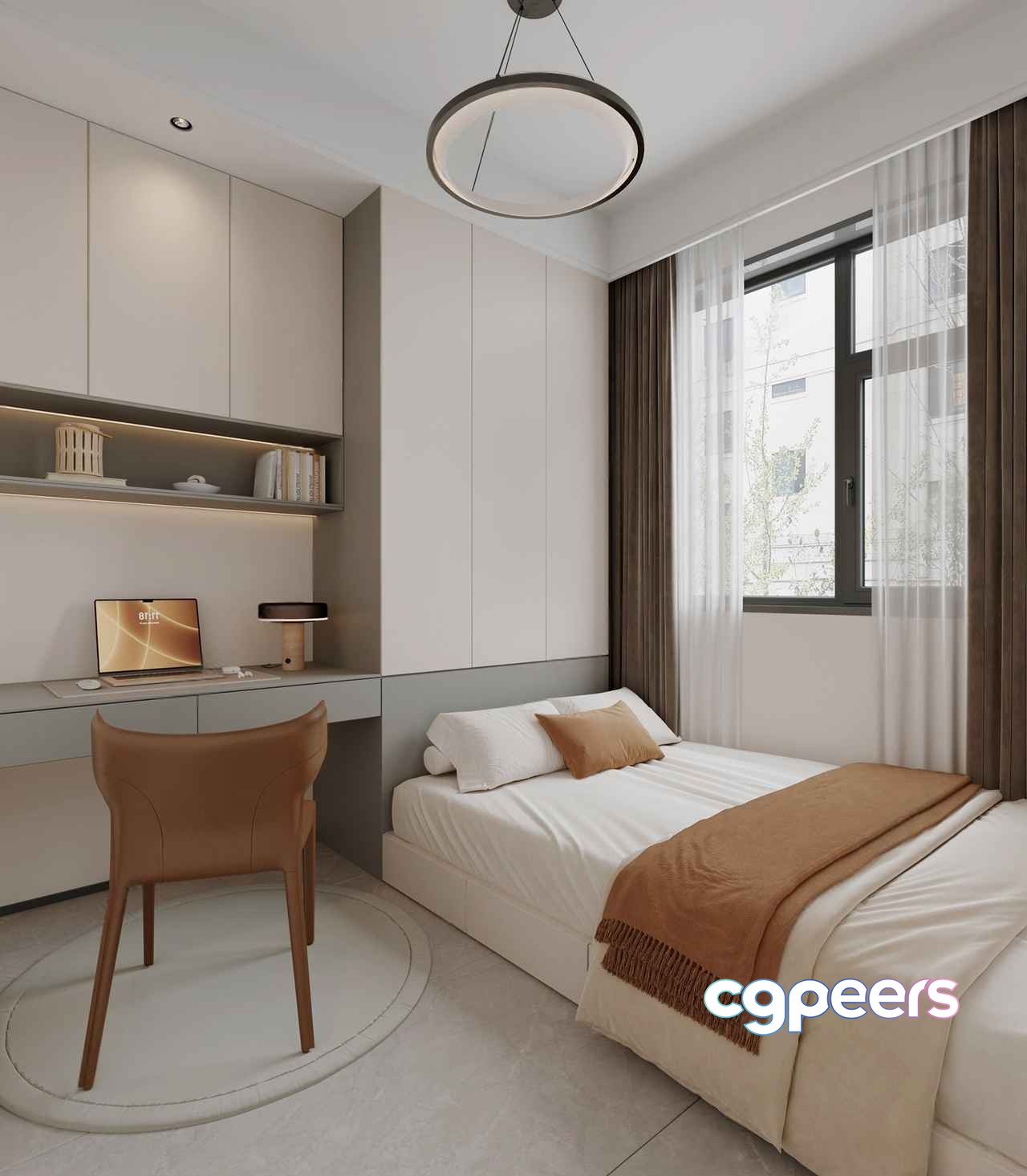 Modern Bedroom Design 3D Model - 9511 - VRAY Render