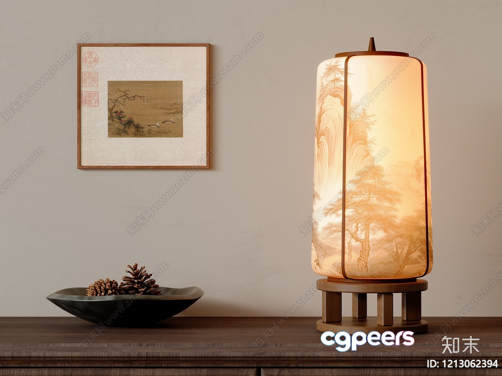 Cozy Asian-Style Lamp 3D Model - 17879 - VRAY Render