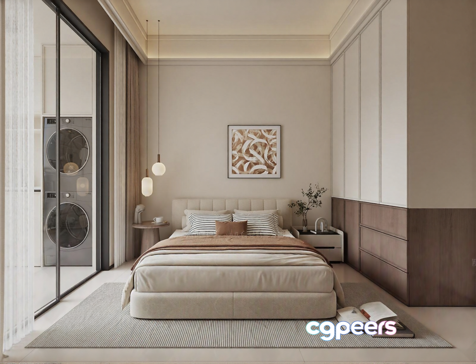 Cozy Modern Bedroom 3D Model - 17888 - VRAY Render