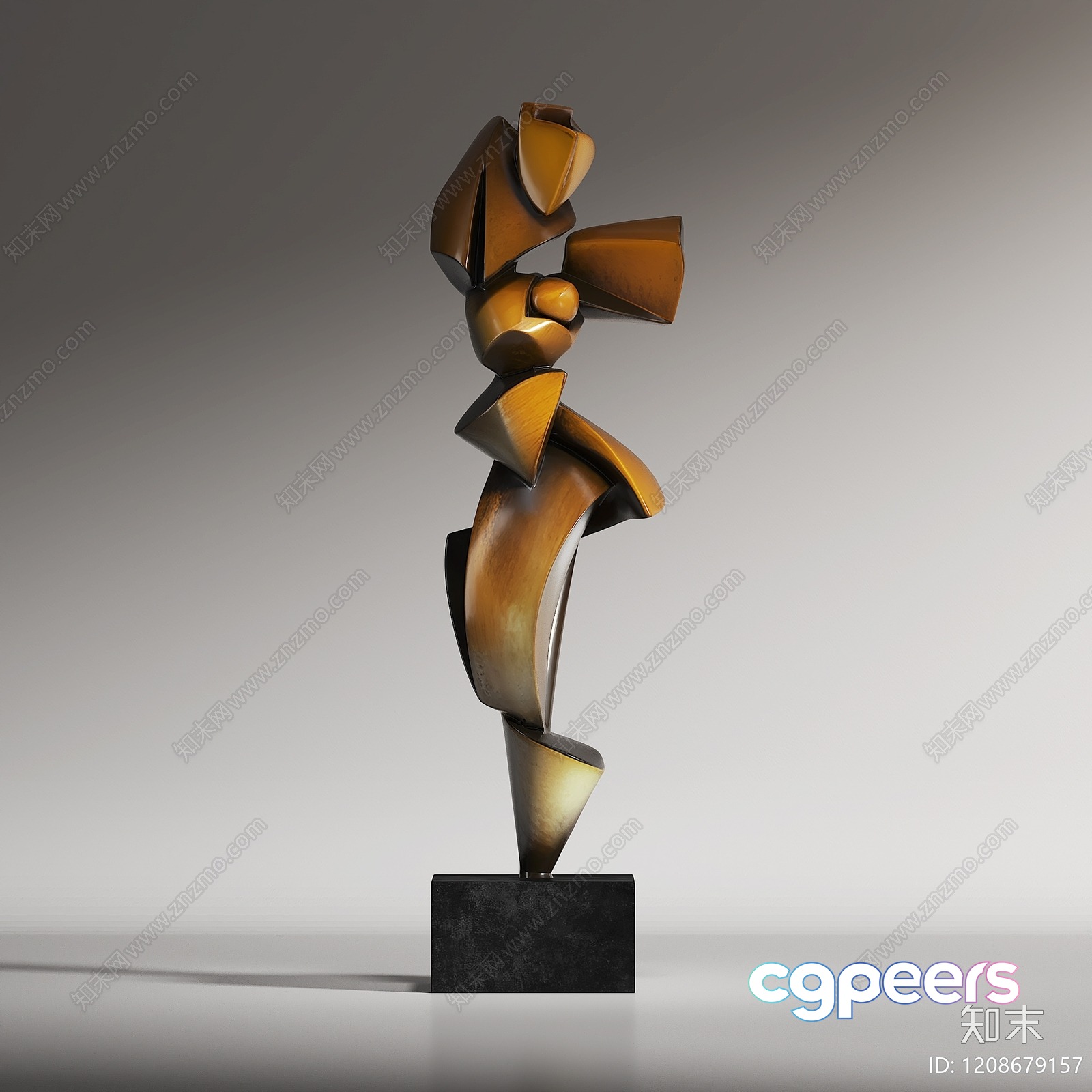 Abstract Bronze Sculpture 3D Model - 1450 - VRAY Render Abstract Bronze Sculpture 3D Model - 1450 - VRAY Render