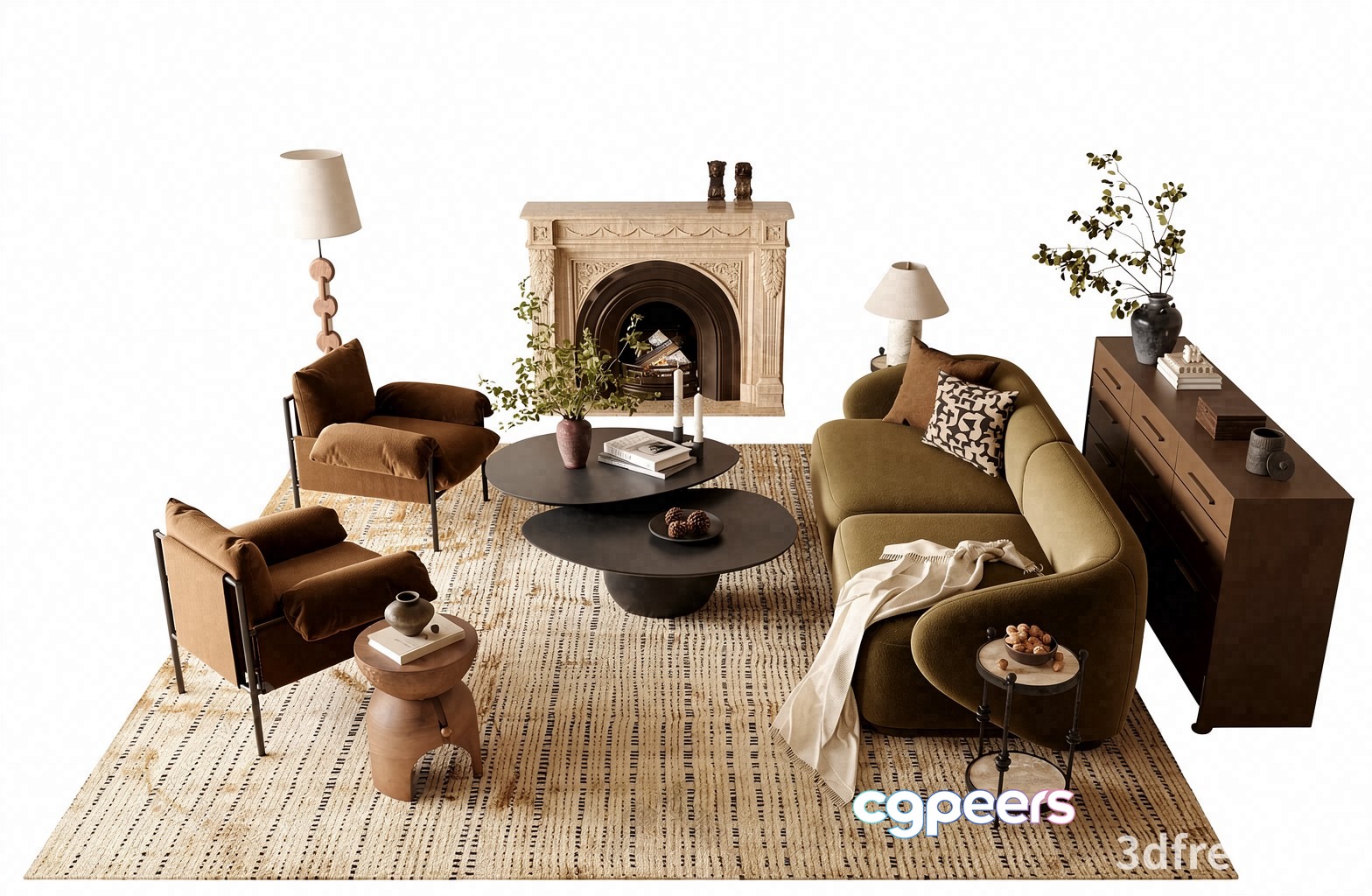 Modern Living Room 3D Model - 22970 - VRAY Render