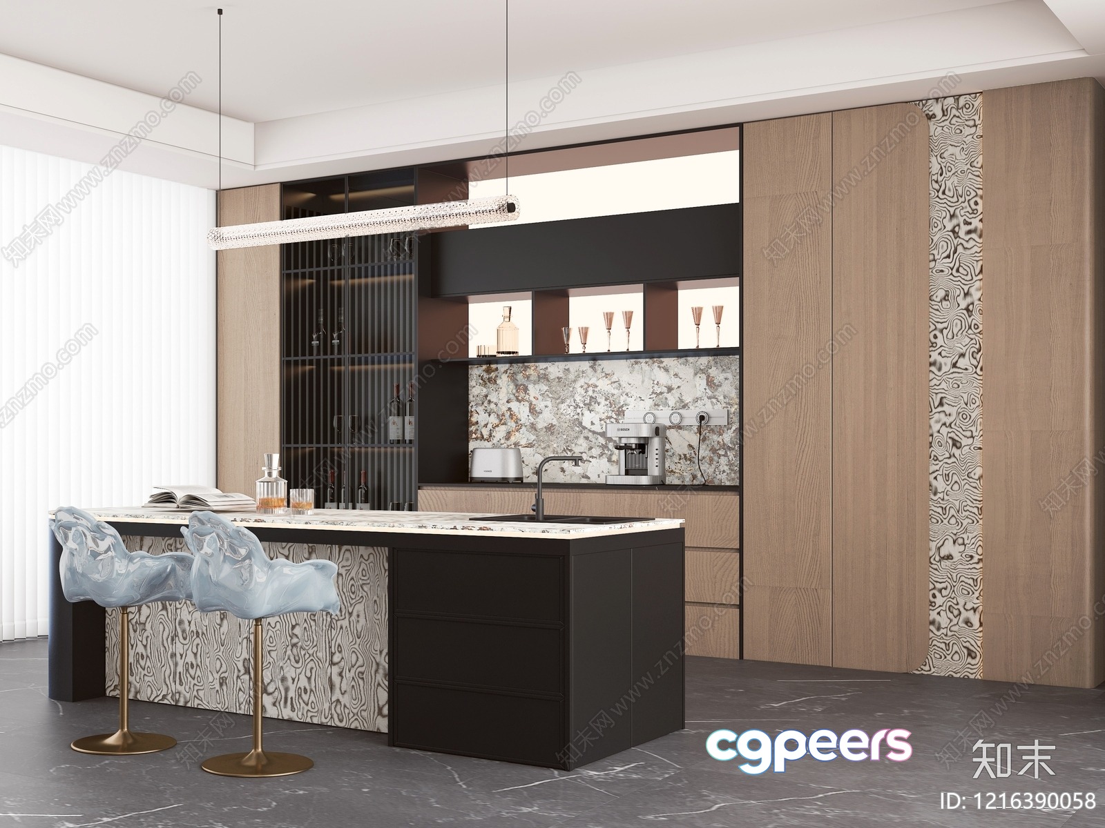 Modern Kitchen 3D Model - 13446 - VRAY Render Modern Kitchen 3D Model - 13446 - VRAY Render