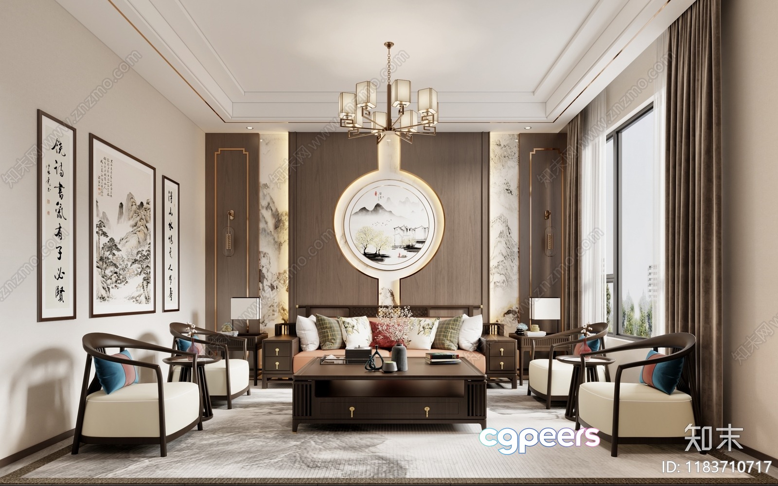 Modern Living Room 3D Model - 11550 - VRAY Render