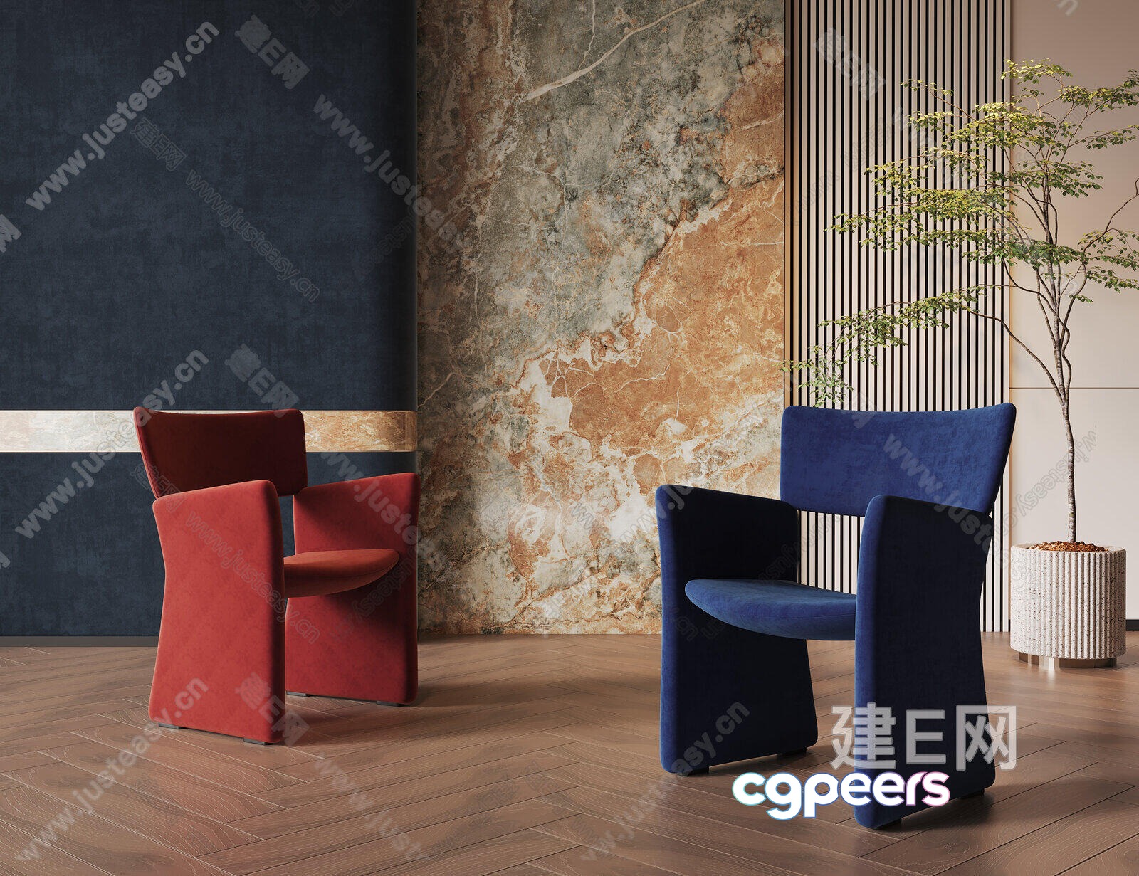 Modern Living Room 3D Model - 17659 - VRAY Render