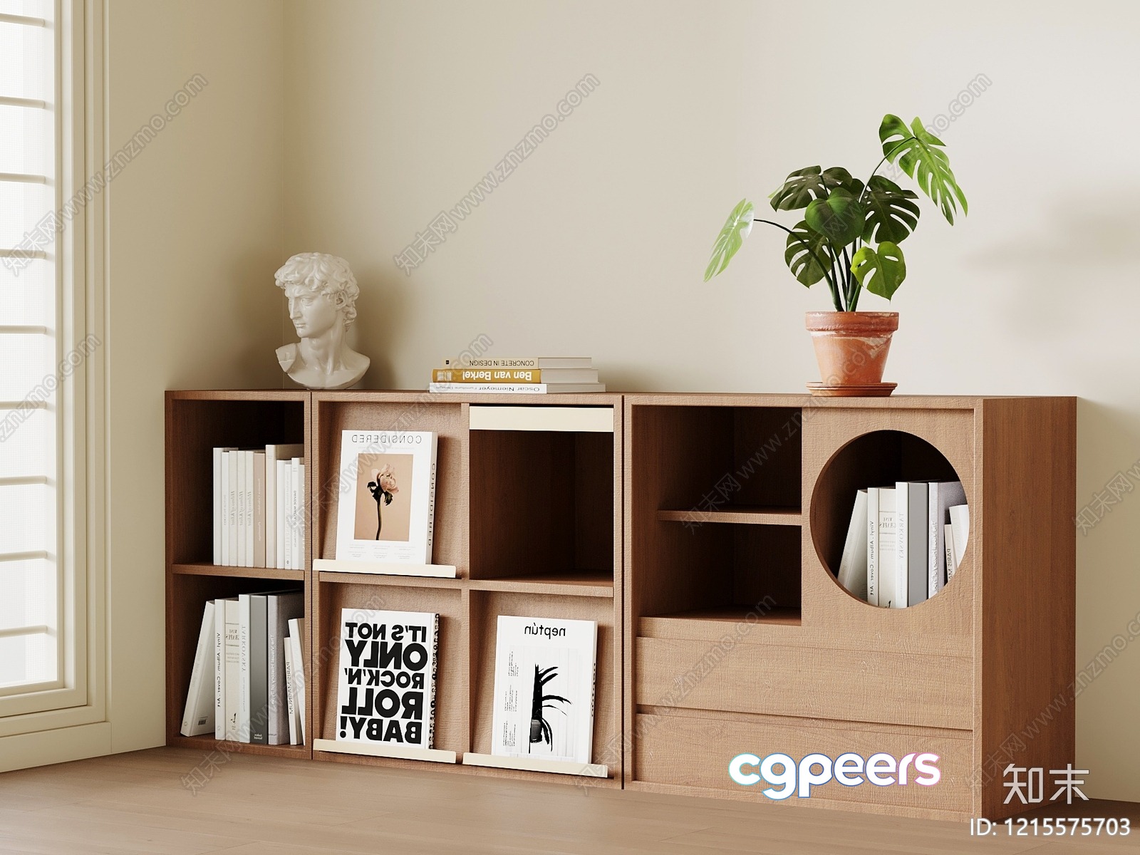Cozy Bookshelf 3D Model - 15258 - VRAY Render
